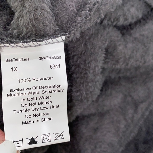 Just Love grey soft robe size 1X new with tags - Picture 5 of 6